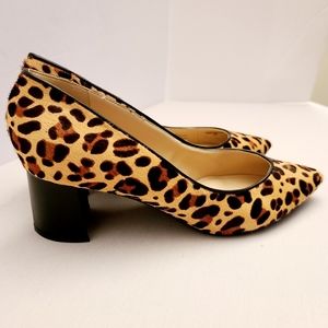 Marc Fisher leopard print chunky heel dress shoes
